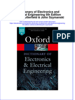 A Dictionary of Electronics and Electrical Engineering 5Th Edition Andrew Butterfield John Szymanski Download 2024 Full Chapter