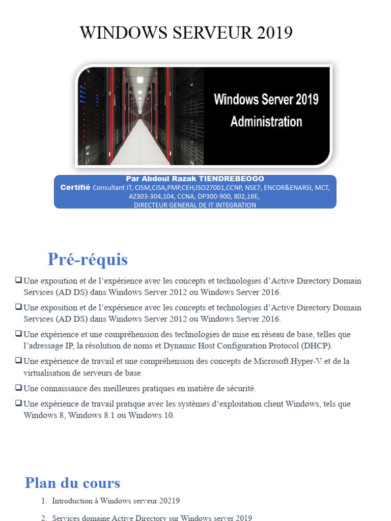 Guide Complet: Windows Server 2019 | PDF | Serveur (Informatique ...