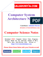 Computer Organization and Architecture Notes 1 - TutorialsDuniya