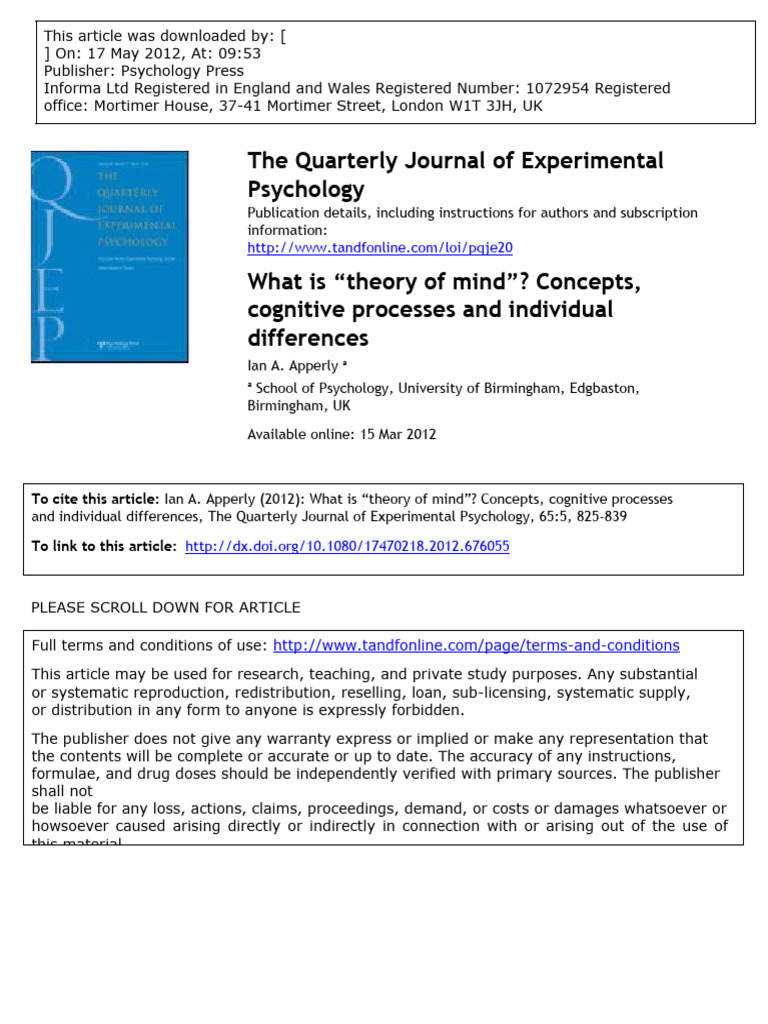 Understanding Theory of Mind Concepts | PDF | Theory Of Mind | Concept