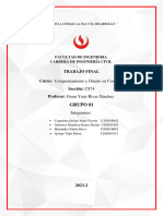 Trabajo Final Curso: Comportamiento y Diseño en Concreto Sección: CS74 Profesor: Gram Ysair Rivas Sánchez