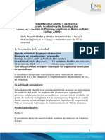 Guia de Actividades y Rúbrica de Evaluación - Unidad 3 - Tarea 4 Madurez Logística 4.0 y Riesgos e Implementación de TIC en Empresa