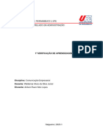 Comunicação Empresarial - 1ª Verificação de Aprendizagem