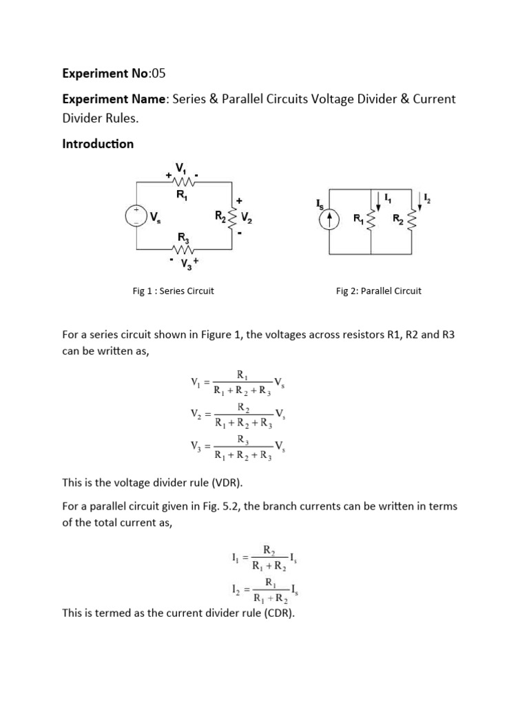 Voltage and Current Divider Rules | PDF | Electrical Network | Voltage