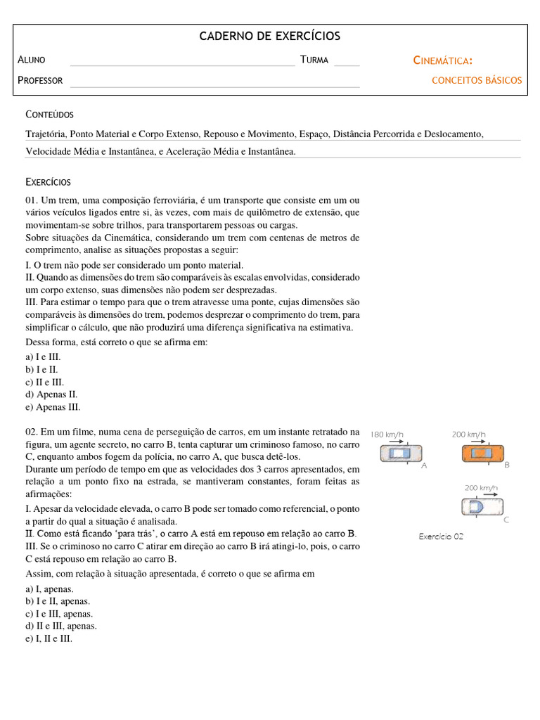 Caderno de exerc cios 02 cinem tica conceitos b sicos download