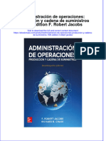 Administracion de Operaciones Produccion Y Cadena de Suministros 15Th Edition F Robert Jacobs Download 2024 Full Chapter