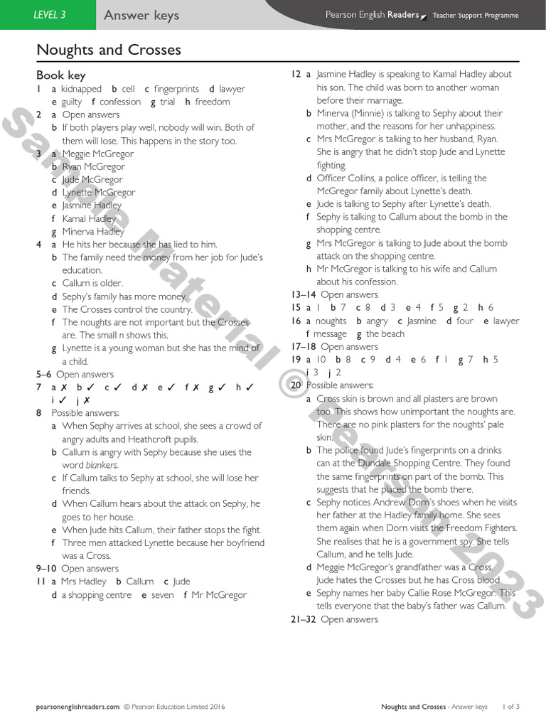 Noughts and Crosses L3 - Answer Key | PDF