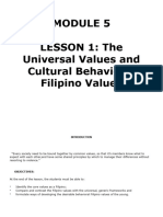 The Universal Values and Behavioral Filipino Values