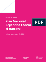 Informe Plan Argentina Contra El Hambre Primer Semestre de 2021