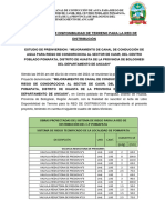 Acta de Libre de Terreno Red de Distribicion, Proyecto Pomapata