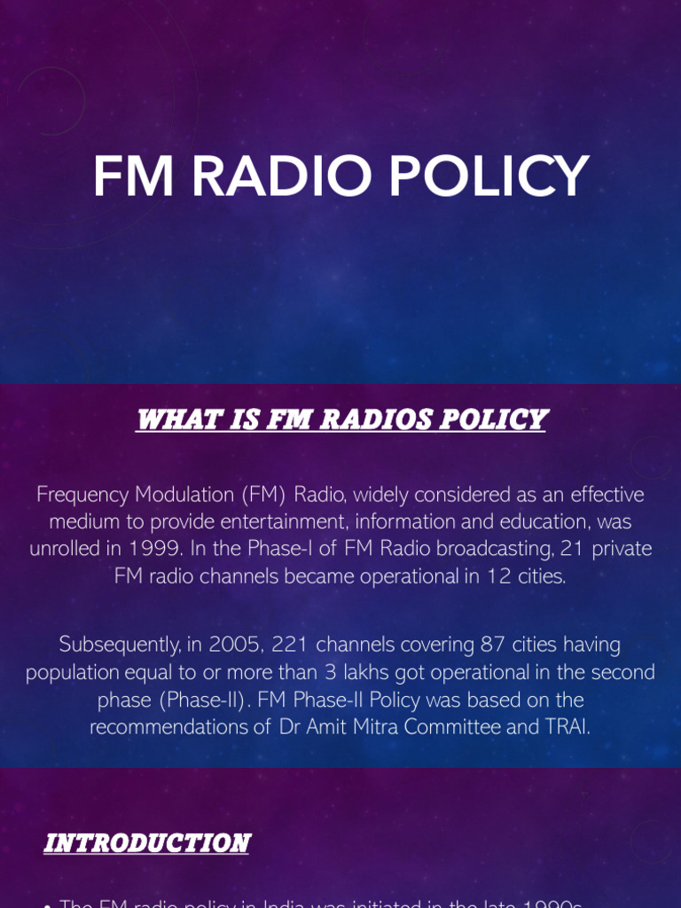 FM Radio Policy | Download Free PDF | Frequency Modulation | Radio ...