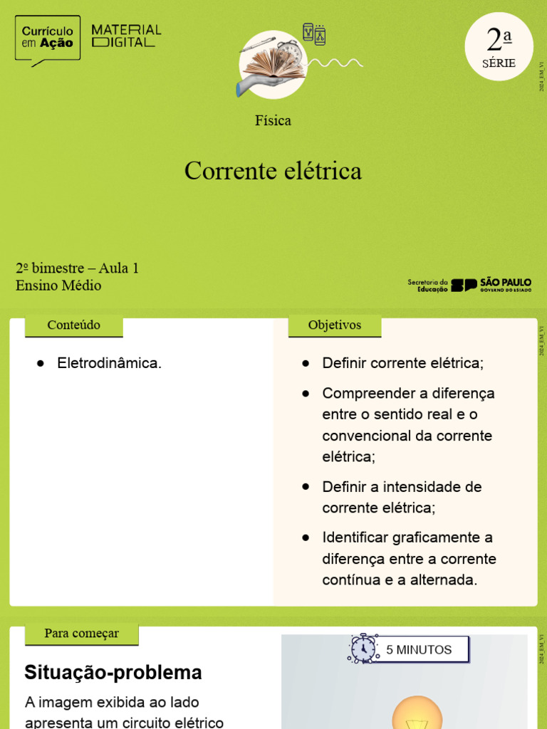 Sentido Real e Convencional da Corrente | PDF | Corrente elétrica ...