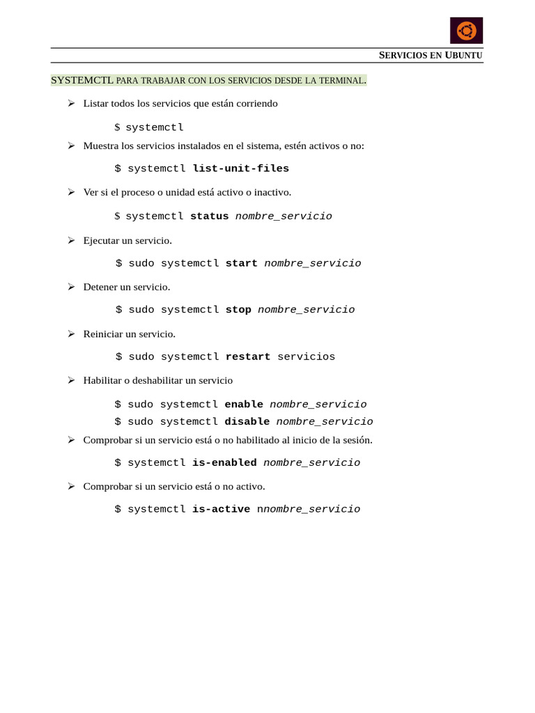 Gestión de Servicios en Ubuntu | PDF