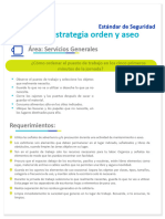 Estándar Orden y Aseo - Área Servicios Generales