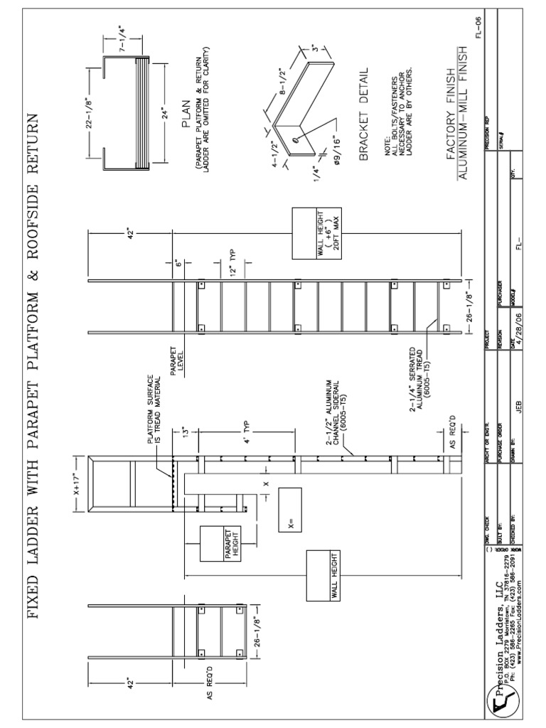 Fixed Vertical Ladder Specifications | PDF | Stairs | Ladder