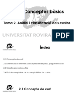Part I. Conceptes Bàsics: Tema 2. Anàlisi I Classificació Dels Costos