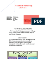 Haematology Lecture 1+2