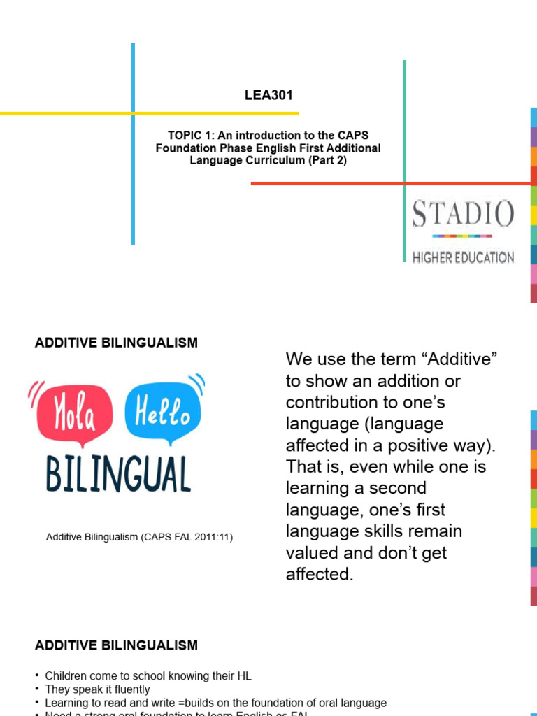 Additive Bilingualism in English Curriculum | PDF | Literacy | Phonics