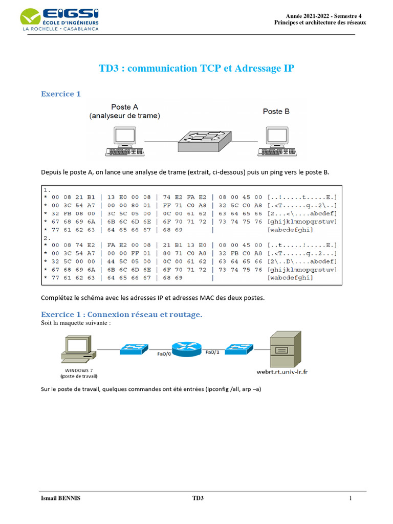 Réseaux : TCP, IP et sous-réseaux 2021-2022 | PDF | Adresse IP ...