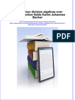 Biquaternion Division Algebras Over Rational Function Fields Karim Johannes Becher Download 2024 Full Chapter