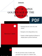 History of Japan Golden Age of The Samurais