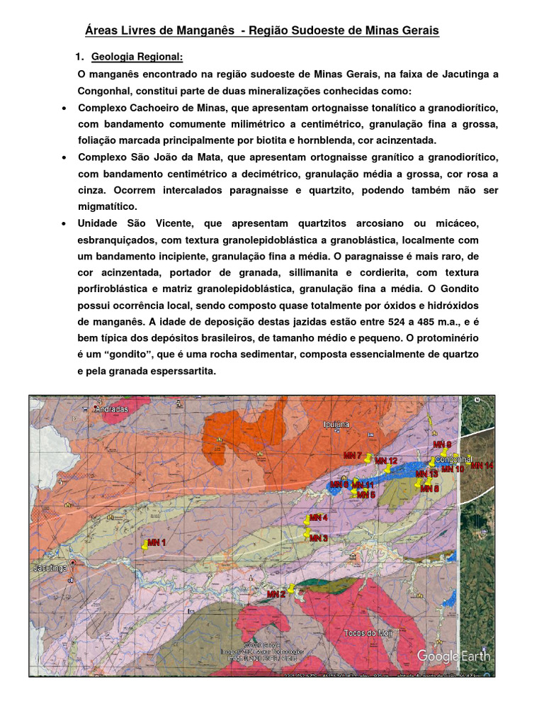 Manganês no Sudoeste de Minas Gerais | PDF | Manganês | Geologia