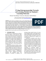 The Effect of Using Entrepreneurship Towards Project-Based Learning Module For Student's Learning Outcome