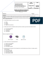 Prueba, Características de La Materia