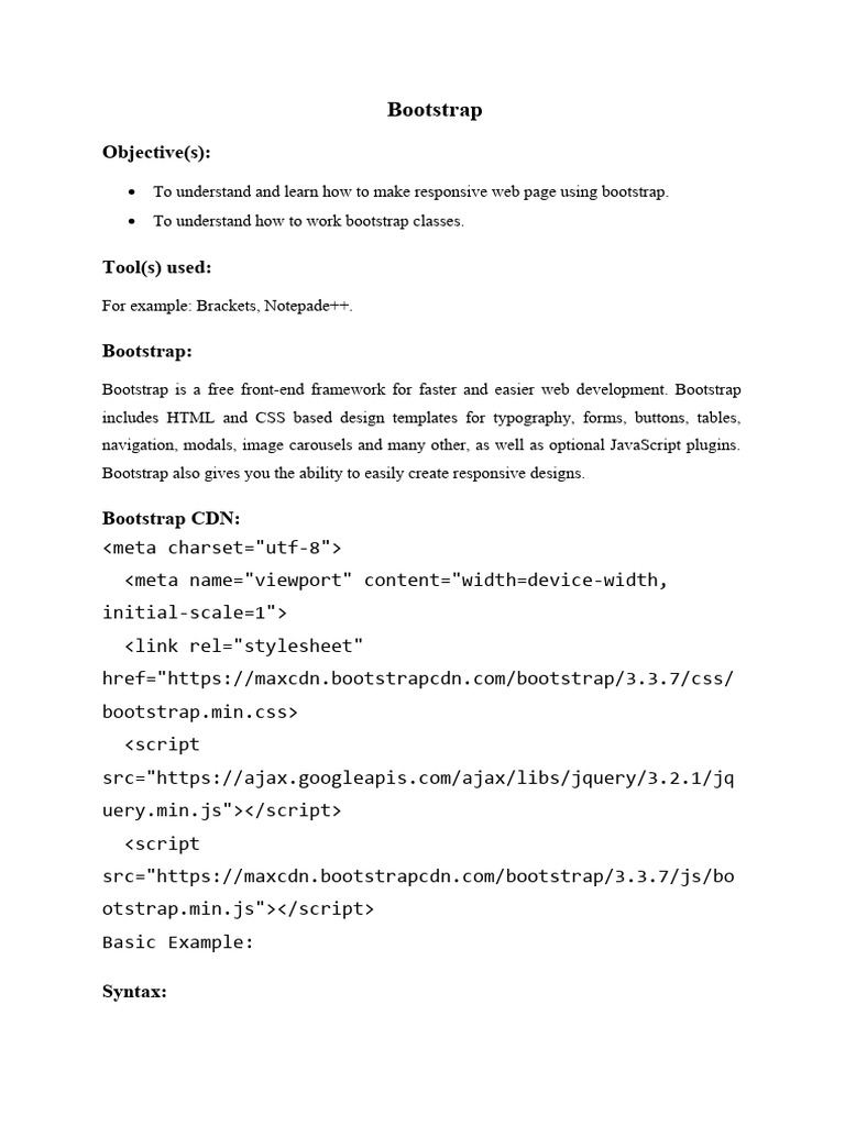 Learn Bootstrap for Responsive Web Design | PDF | Bootstrap (Front End ...