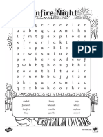 Bonfire Night Wordsearch Eco Black and White - Ver - 1