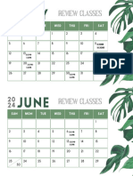 Green and White Minimalist 2024 Calendar