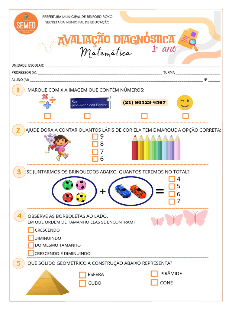 Matemática - 1º Ano | PDF