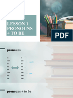 Lesson 1 - Pronouns + To Be