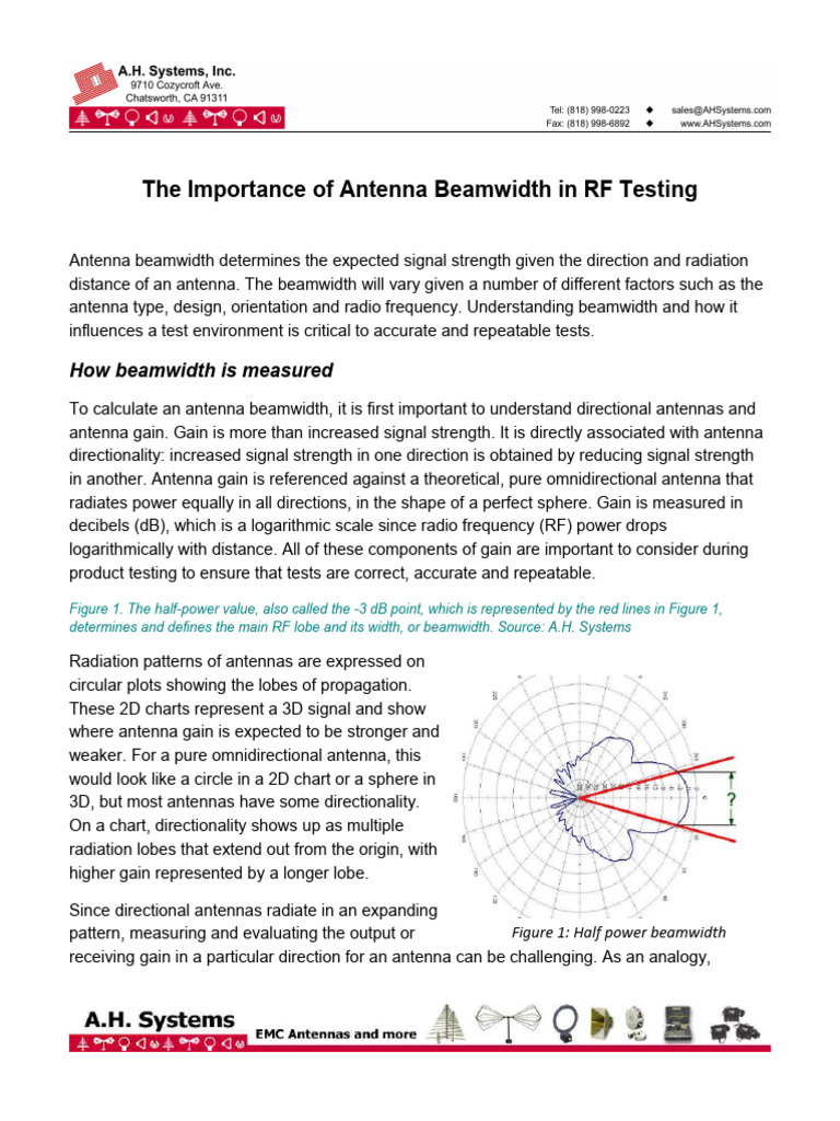 Antenna Beamwidth in RF Testing Explained | PDF | Antenna (Radio ...