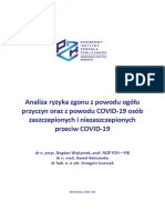 Analiza Ryzyka Zgonu Z Powodu Ogolu Przyczyn Oraz Z Powodu COVID 19 Osob Zaszczepionych I Niezaszczepionych