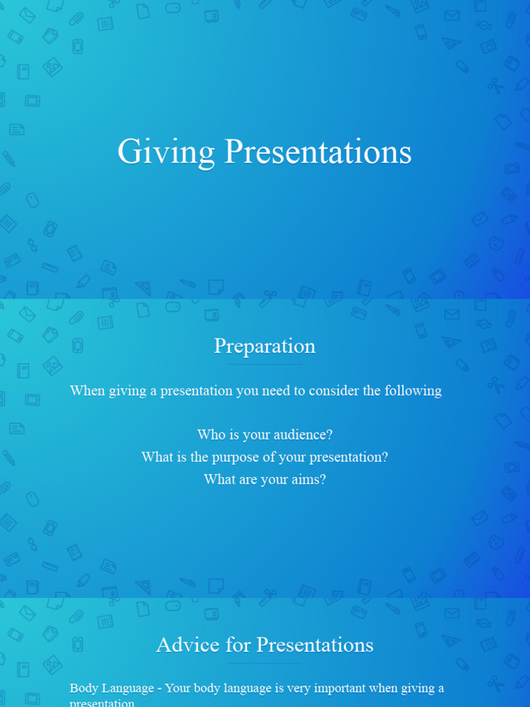Giving Presentations 1 Pdf Body Language Human Communication