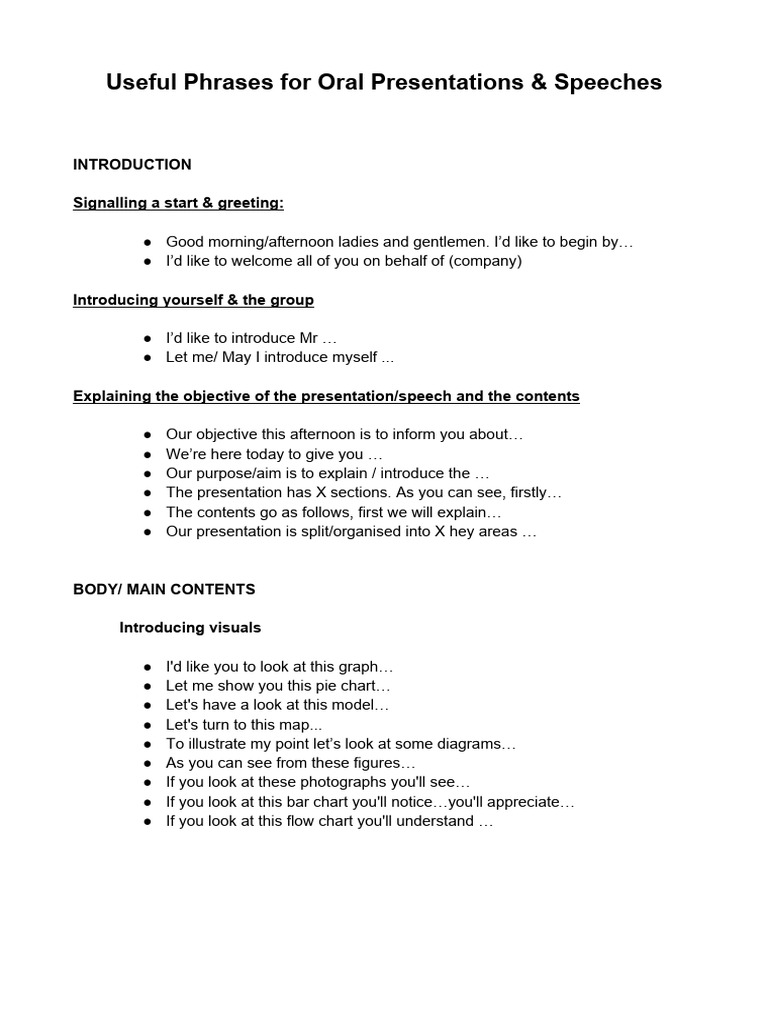 Phrases for Effective Presentations | PDF