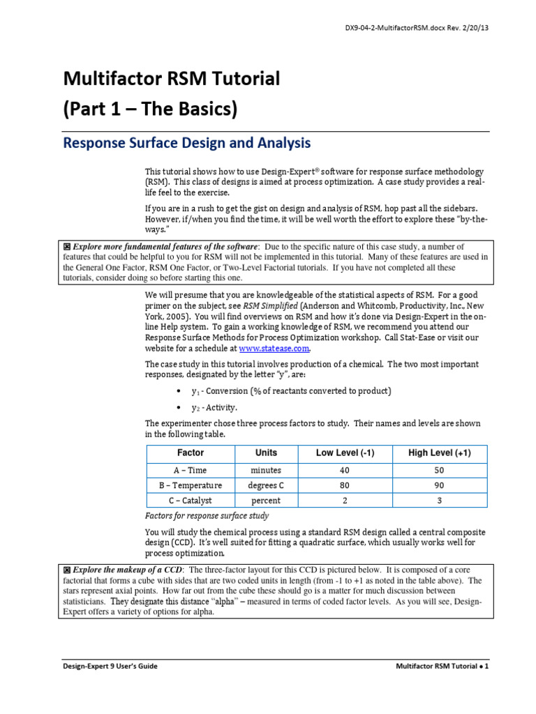 Design Expert 9 Users Guide Multifactor | PDF | Errors And Residuals ...