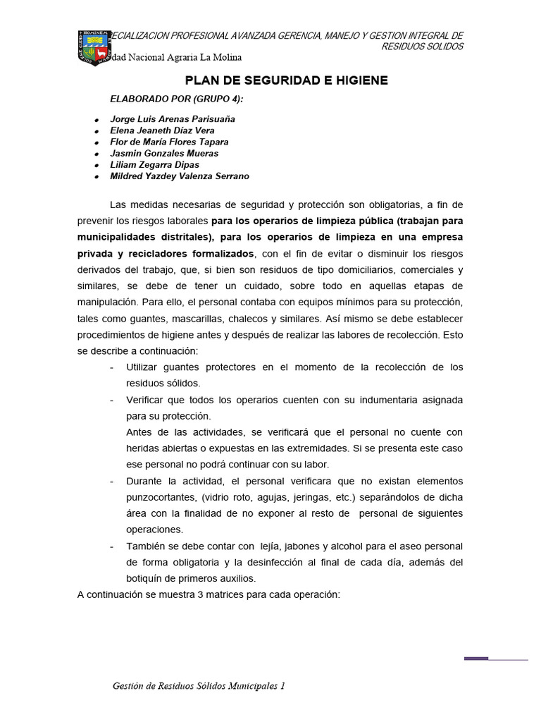 Seguridad en Manejo de Residuos Sólidos | PDF | Residuos | Higiene
