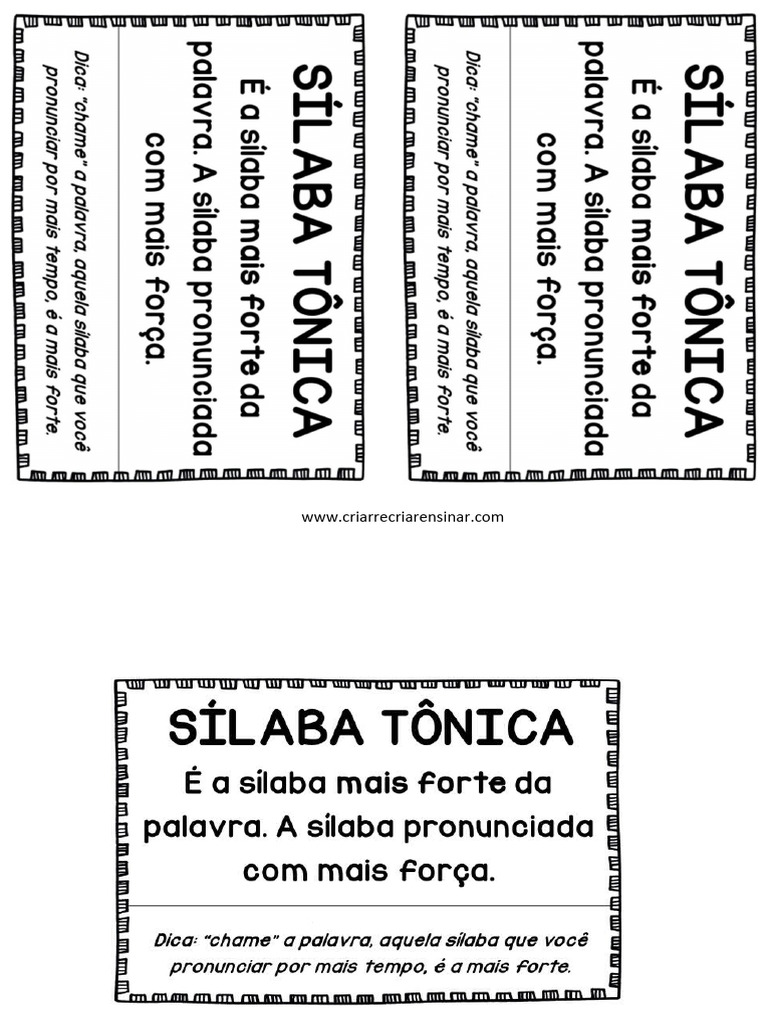 Atividades sobre Sílaba Tônica | PDF