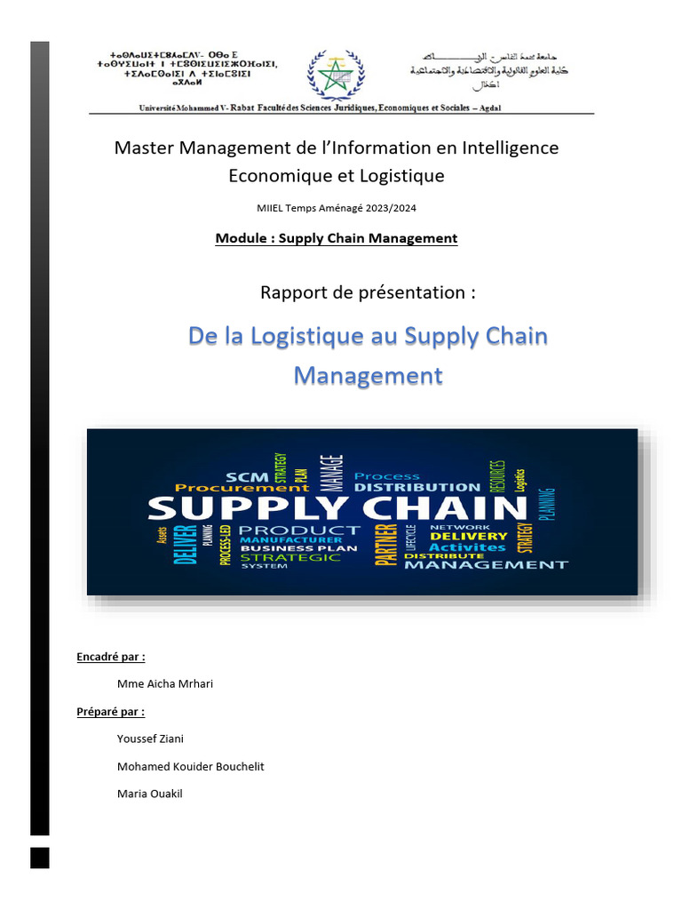 De la Logistique au Supply Chain Management | PDF | Logistique ...