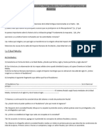 Actividades. Antigüedad, Edad Media y Pueblos Originarios de América