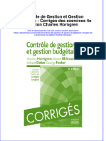 Controle de Gestion Et Gestion Budgetaire Corriges Des Exercices 4E Edition Charles Horngren Download 2024 Full Chapter