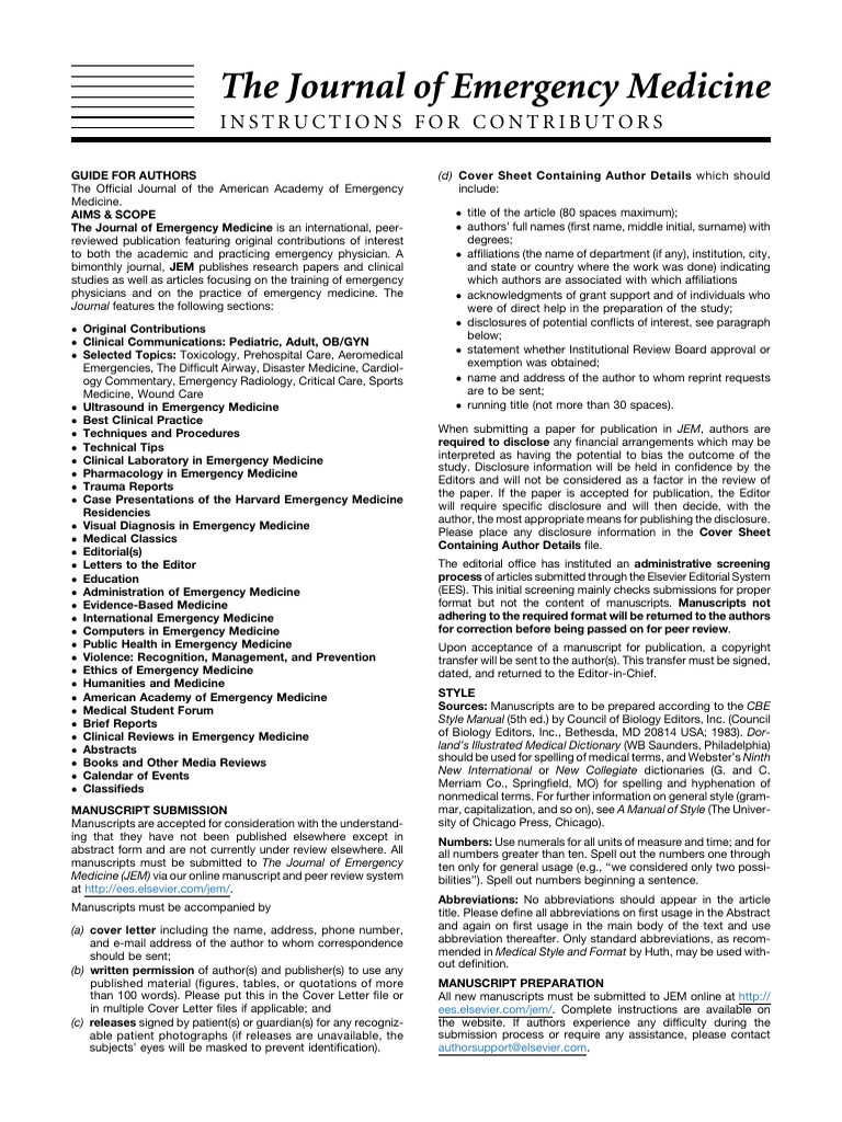 InstructionsforAuthors_jem PDF Medicine Abstract (Summary)