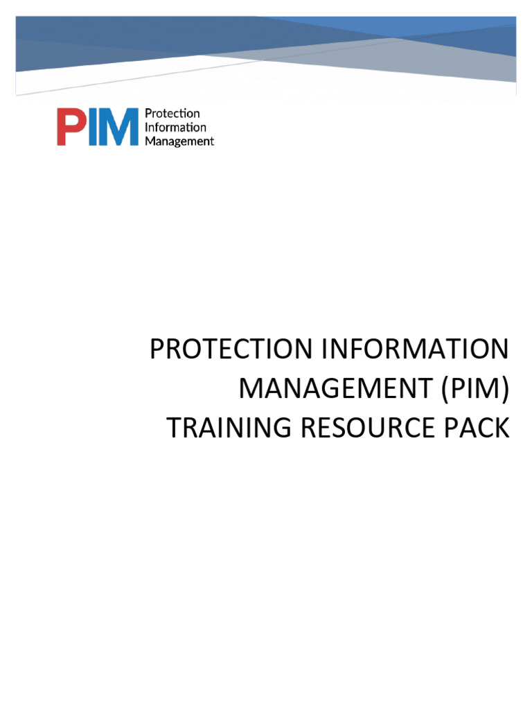 PIM Training Resource Pack Overview | PDF | Information | Learning