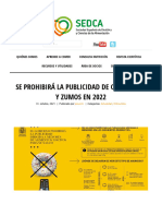 Se prohibirá la publicidad de chocolates y zumos en 2022 Sociedad Española de Dietética y Ciencias de la Alimentación (S.E.D.C.A.)