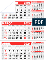 Calendário de Mesa Vermelho Miolo