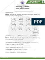 Math3 MONHTLY POST TEST APRIL