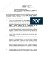 ABSUELVE CONTRADICCIÓN DE CAUSAL DE  INEXIGIBILIDAD