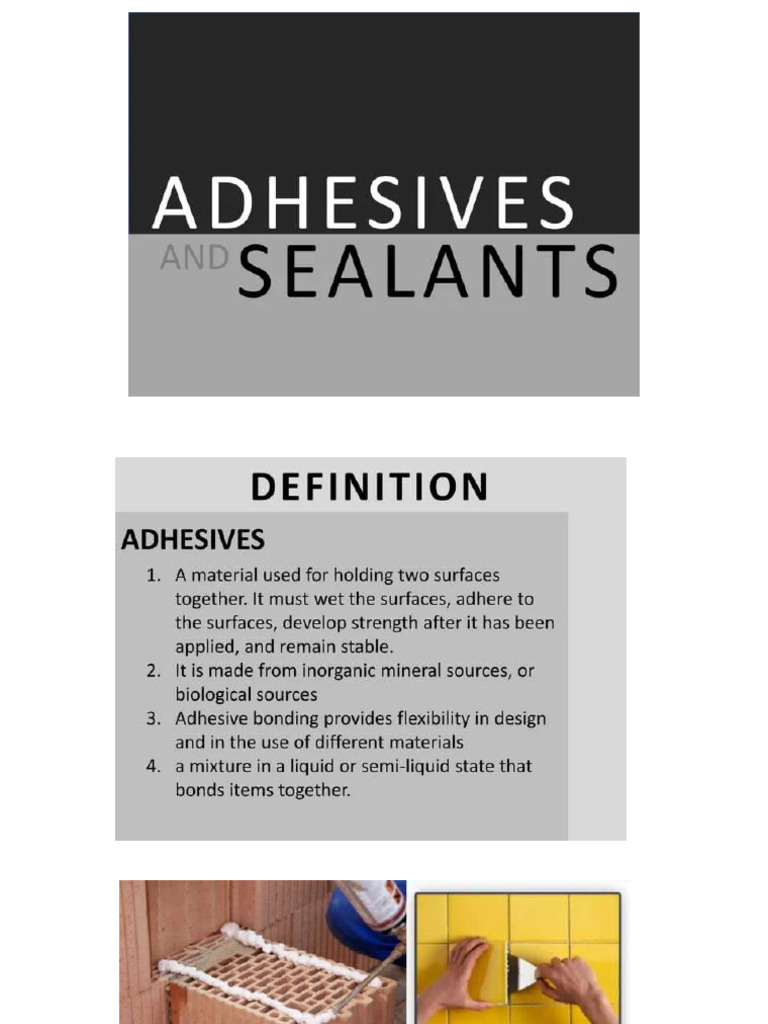 Adhesives & Sealants Guide | PDF